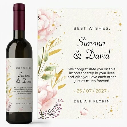 Vino personalizzato con dedica - Auguri agli sposi