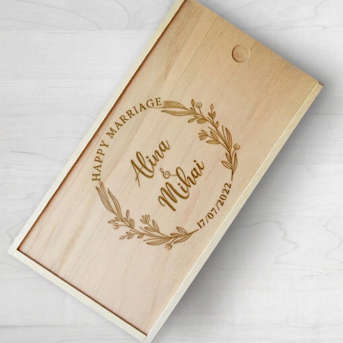 Scatola regalo personalizzata in legno con scritta - Con affetto