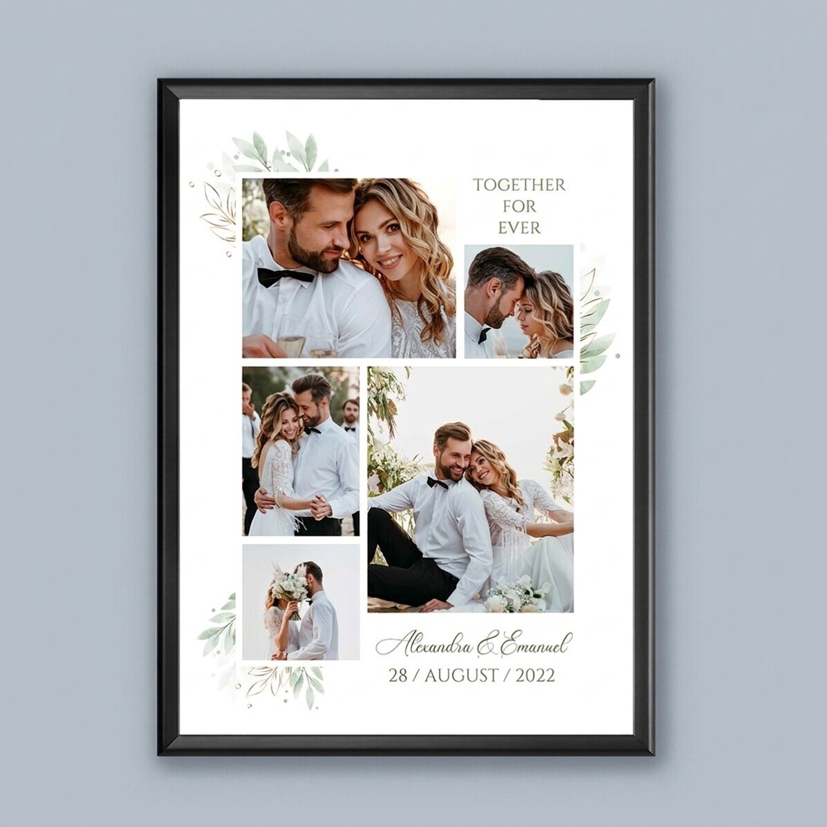 Quadro personalizzato con foto e testo - Matrimonio