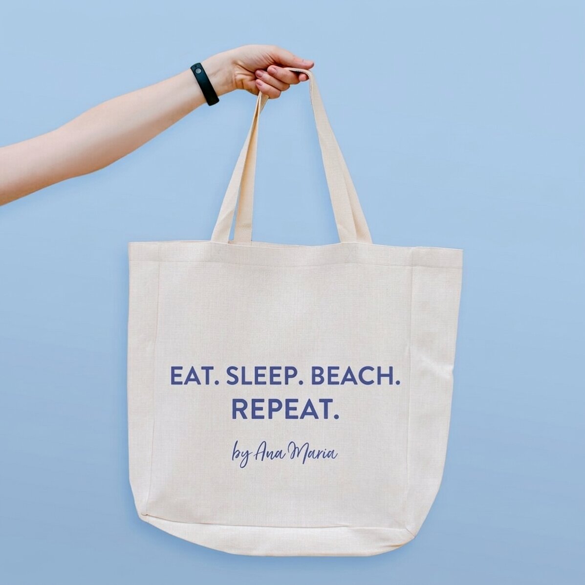 Borsa da spiaggia personalizzata con scritta - Beach. Repeat