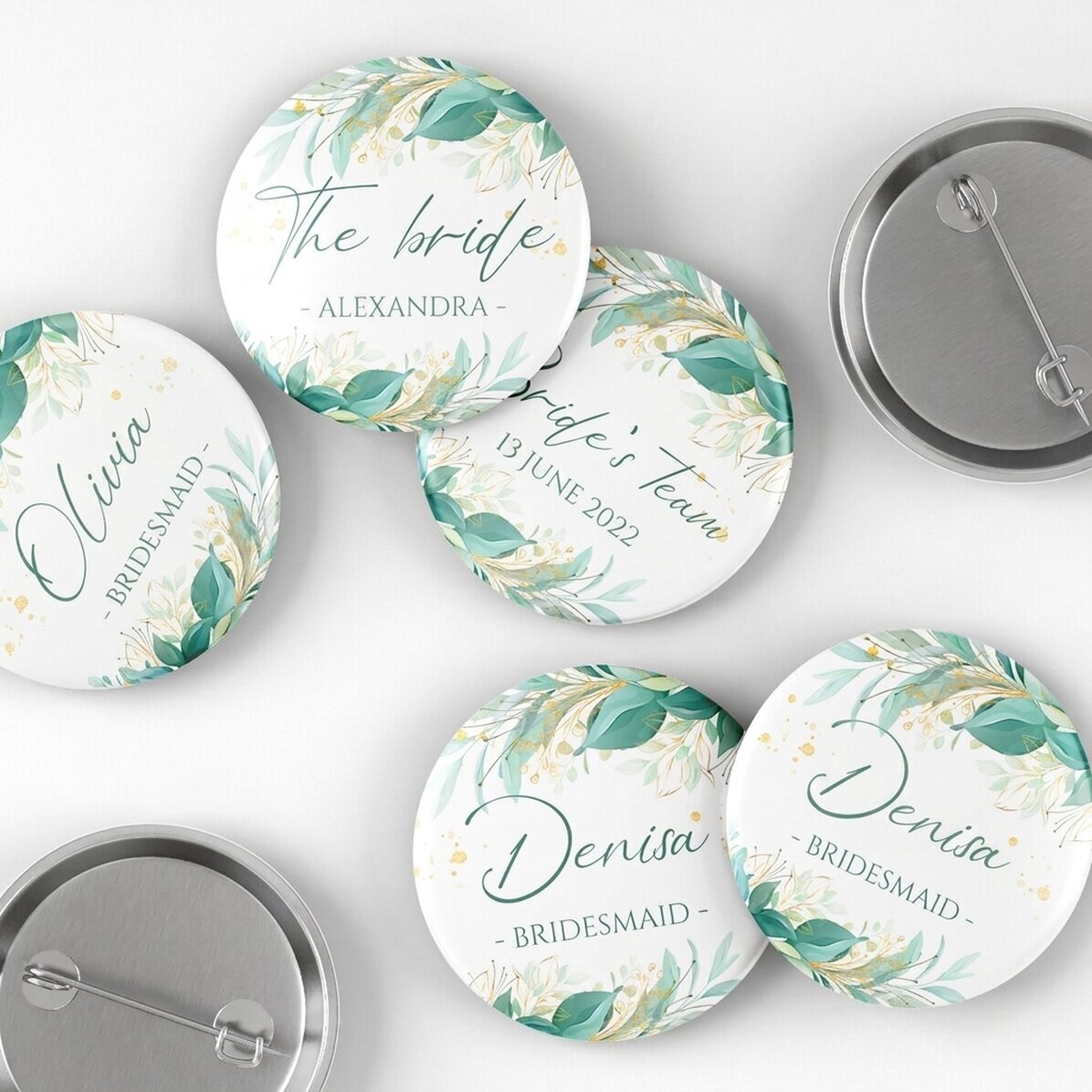 Spilla personalizzata con scritta per la sposa e le damigelle d