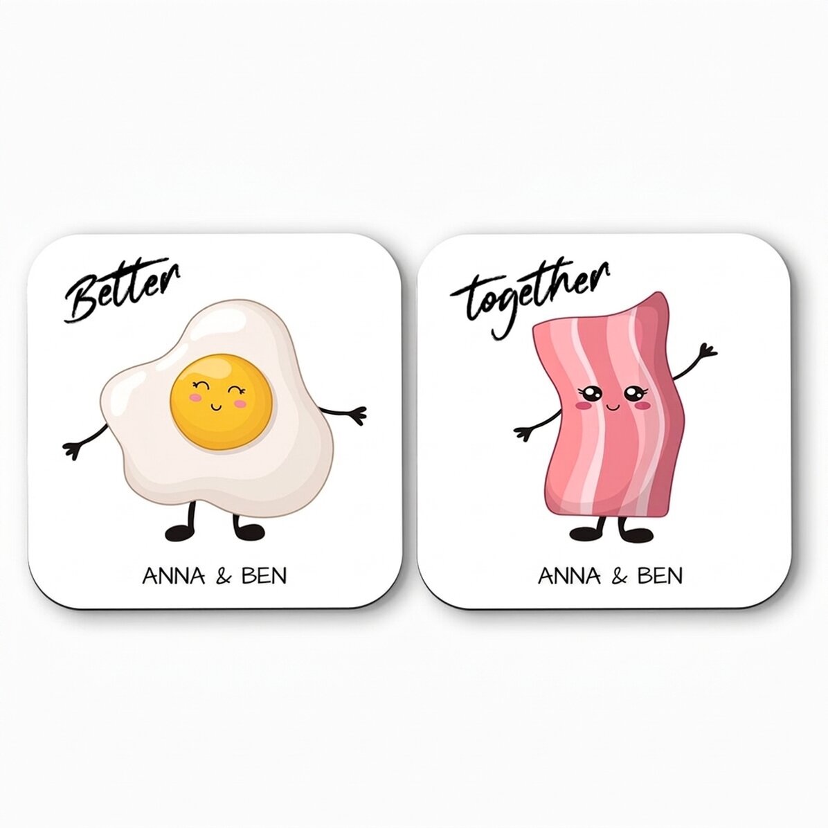 Set di 2 sottobicchieri personalizzati con scritta - Better Together
