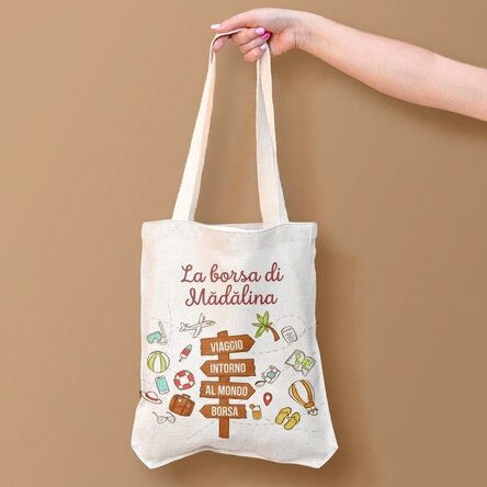 Borsa personalizzata con scritta - Travel