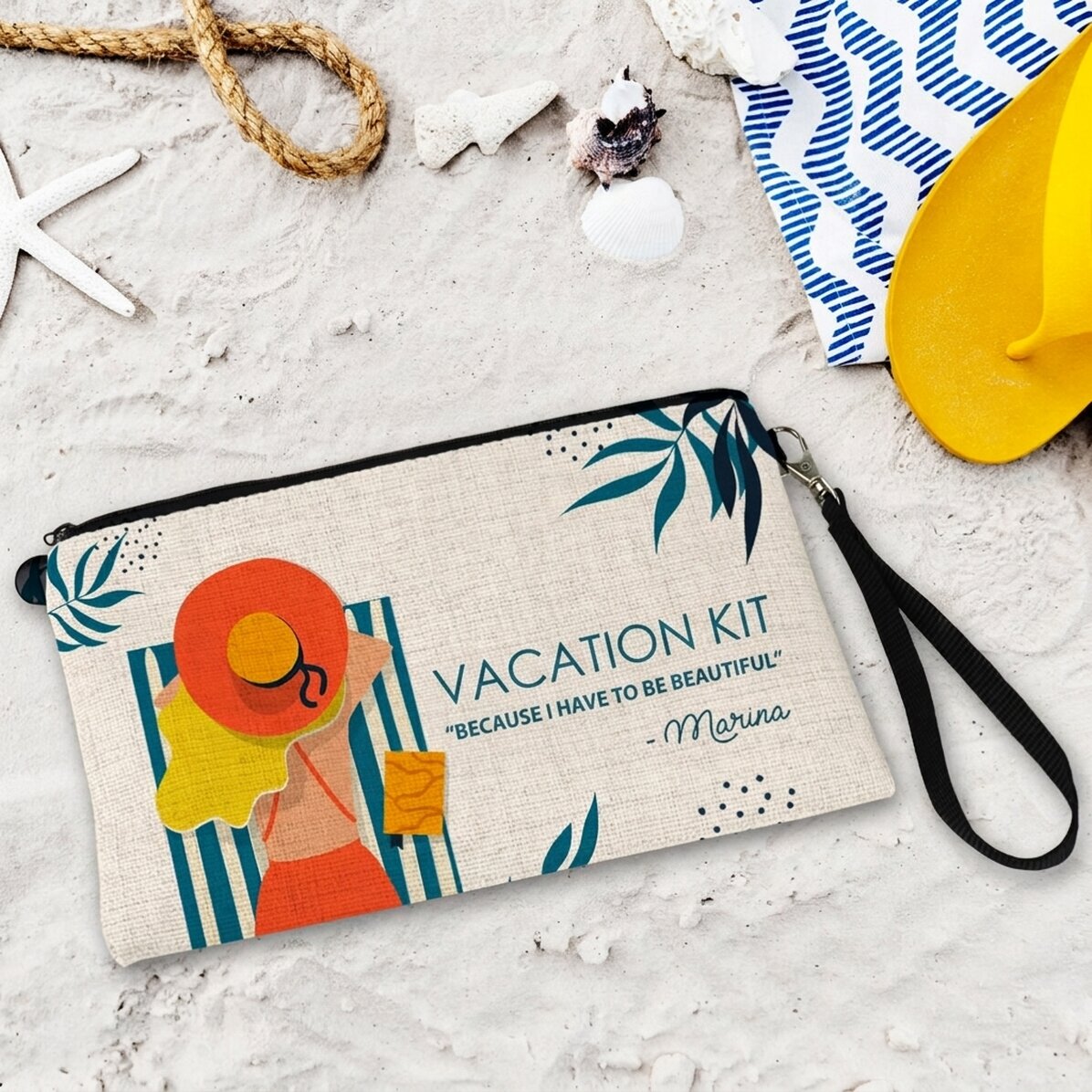 Kit trucco personalizzato con scritta - Kit da vacanza