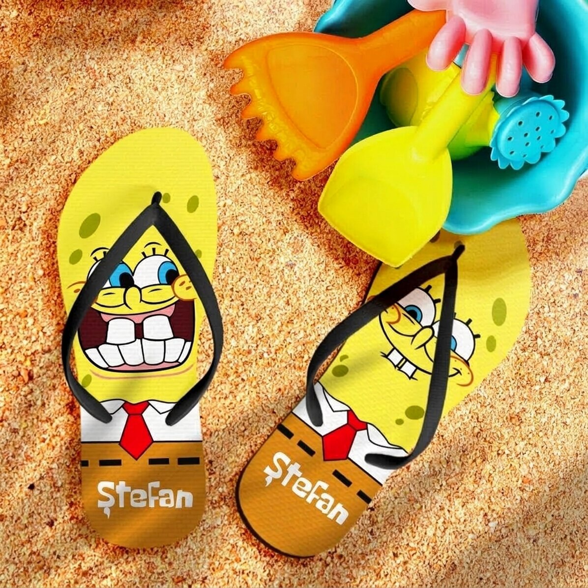 Infradito personalizzate con nome per bambini - Spugna Pantaloni a quadri