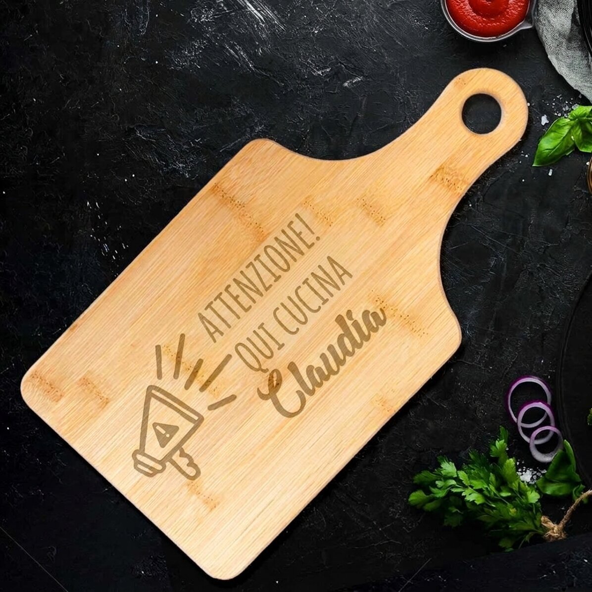 Tagliere personalizzato - Attenzione