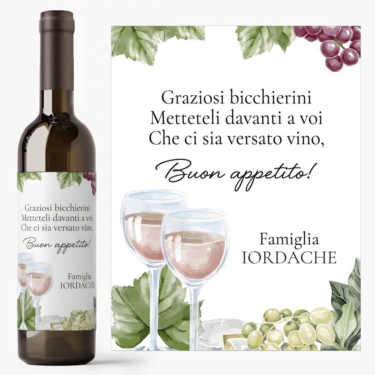 Vino personalizzato con scritta - Buon appetito!