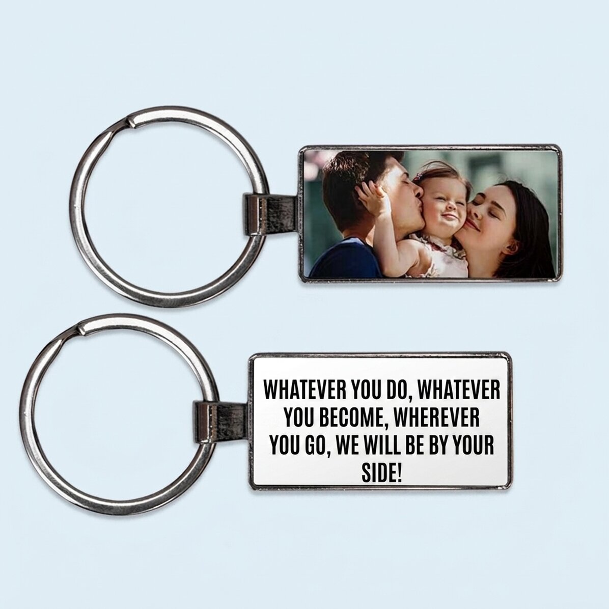 Portachiavi personalizzato con foto e messaggio