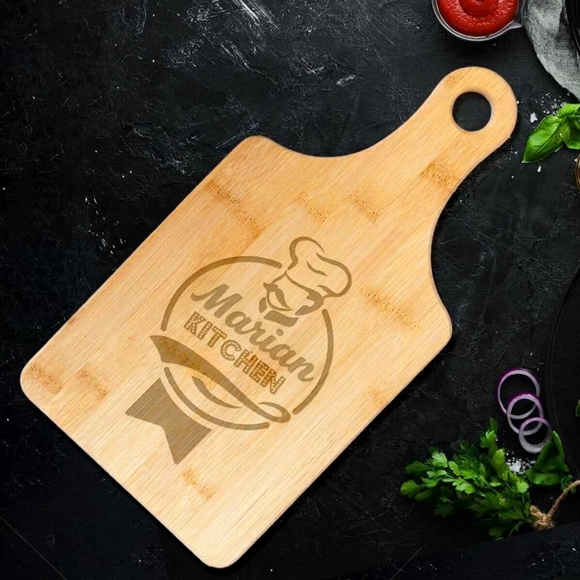 Tagliere in bambù personalizzato - La tua cucina
