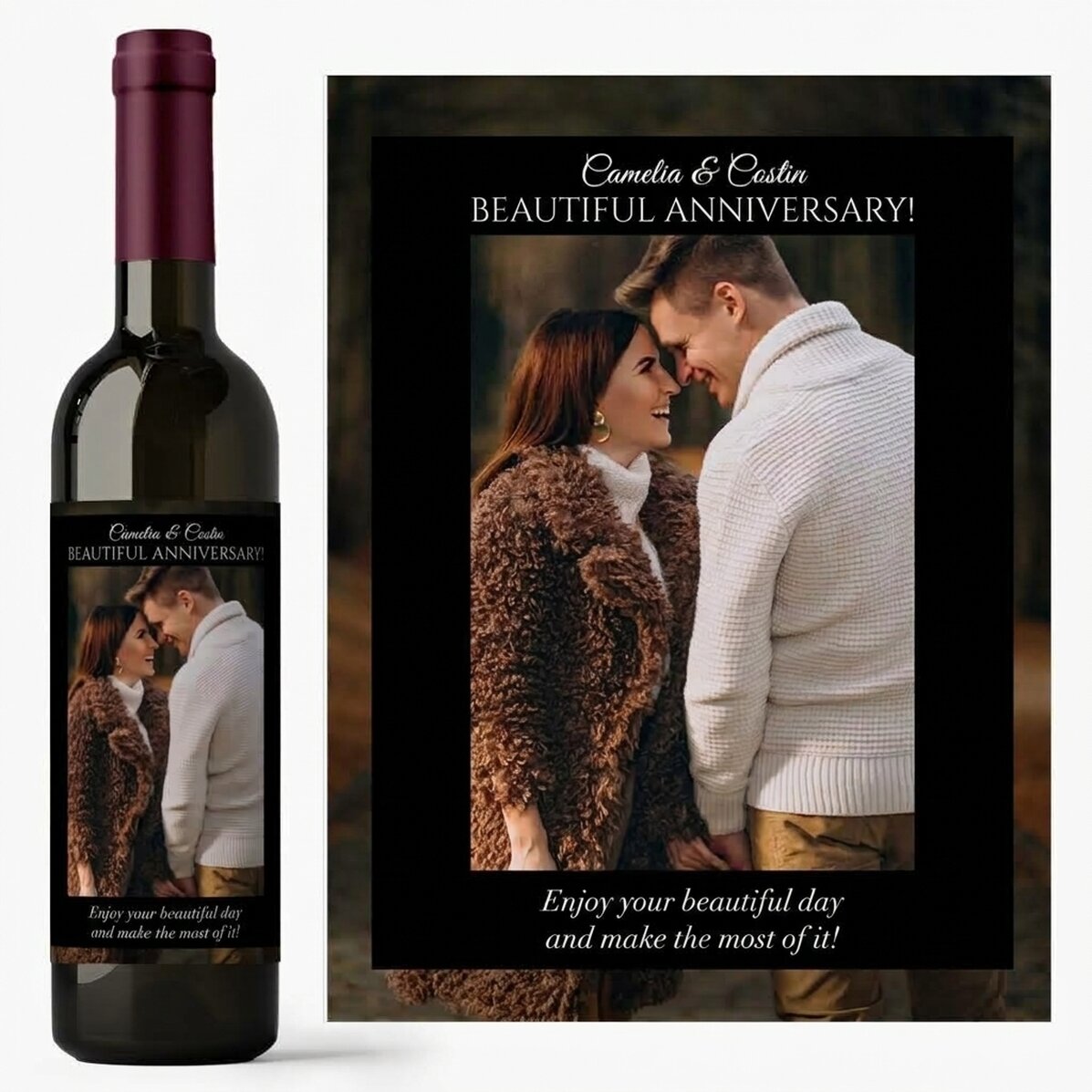 Vino personalizzato con testo e foto per i compleanni