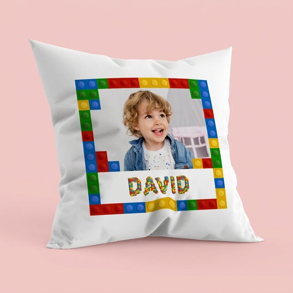 Cuscino personalizzato con foto e nome - Lego