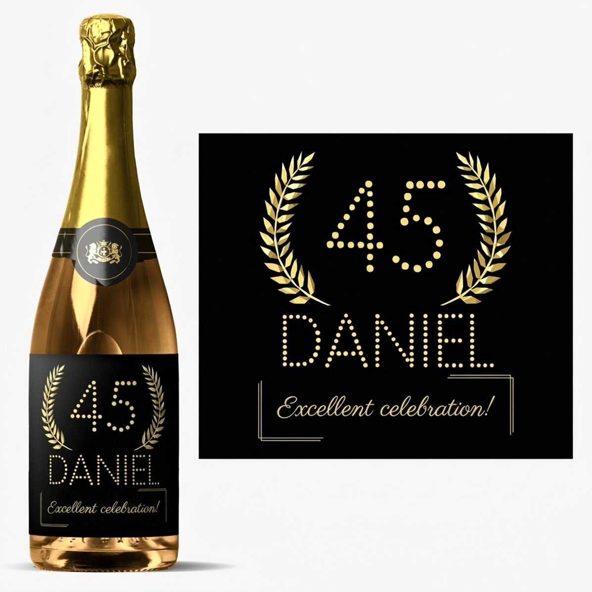 Spumante personalizzato con dedica per il compleanno - Gold