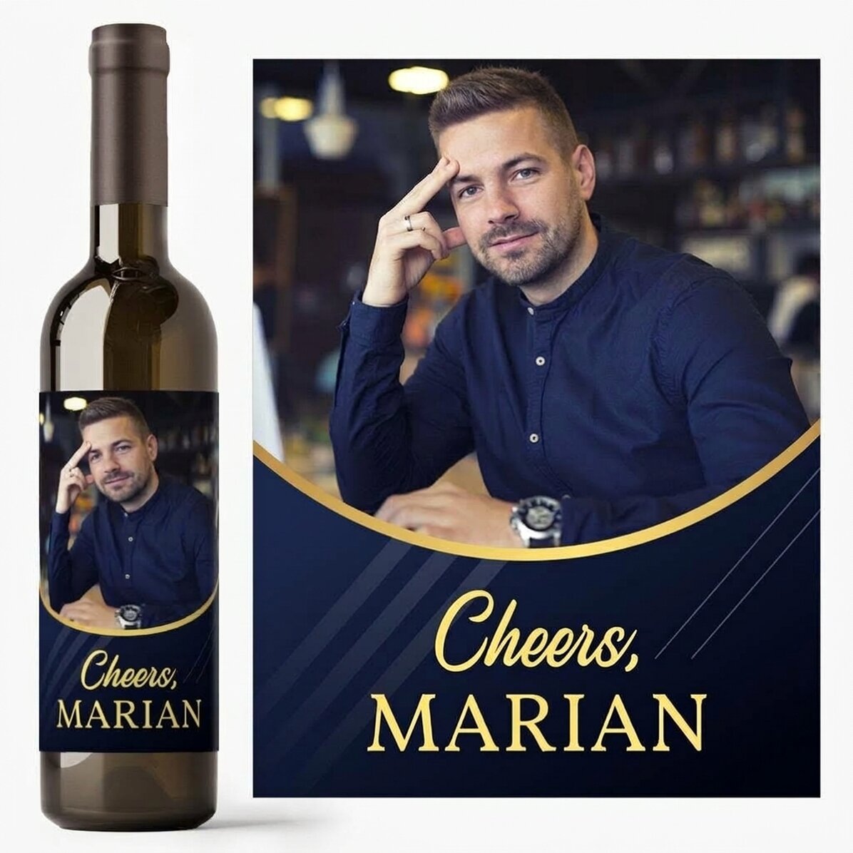 Vino personalizzato con una foto e un messaggio - Per lui