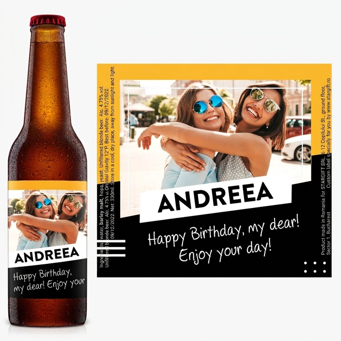 Birra personalizzata con foto e testo - Cheers