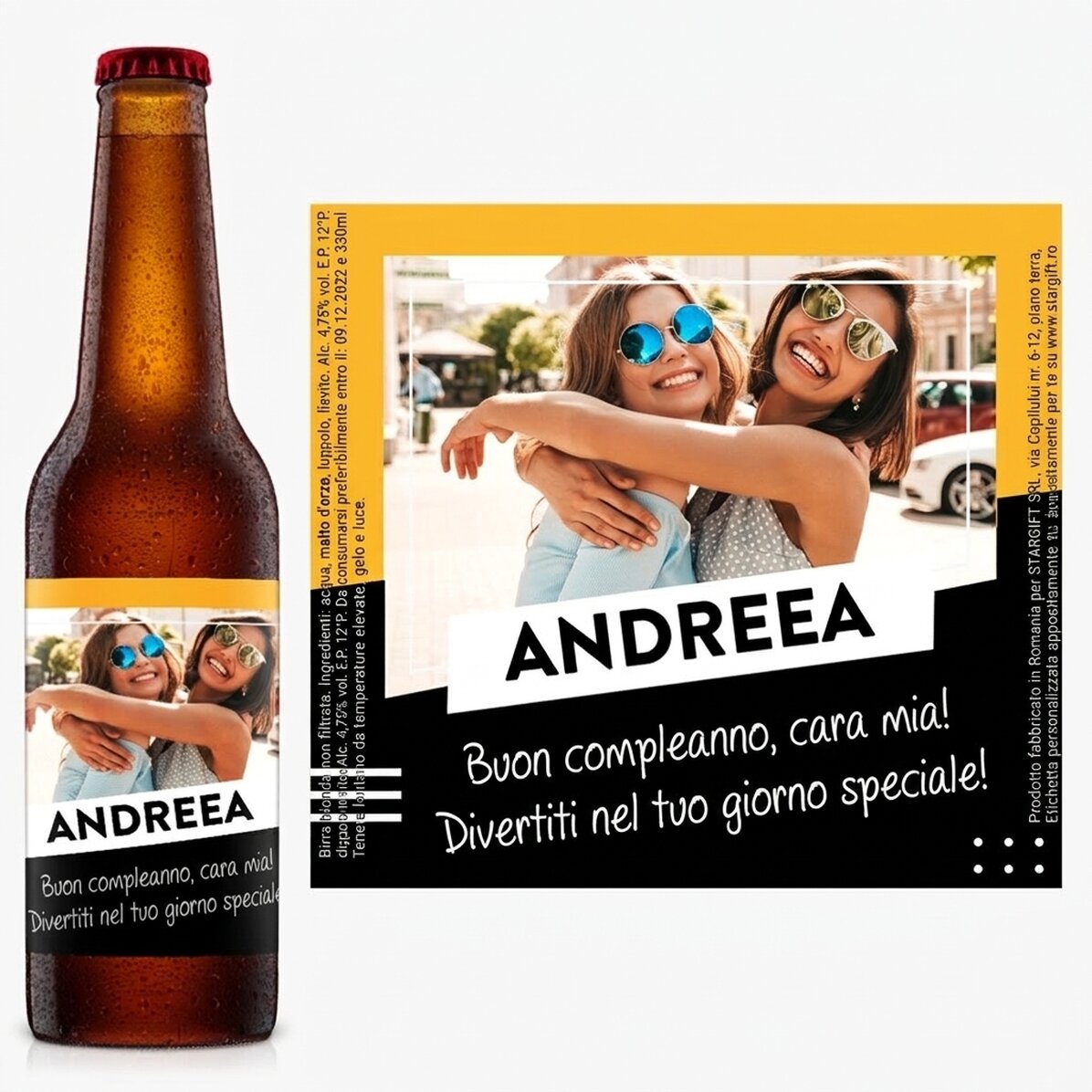 Birra personalizzata con foto e testo - Cheers