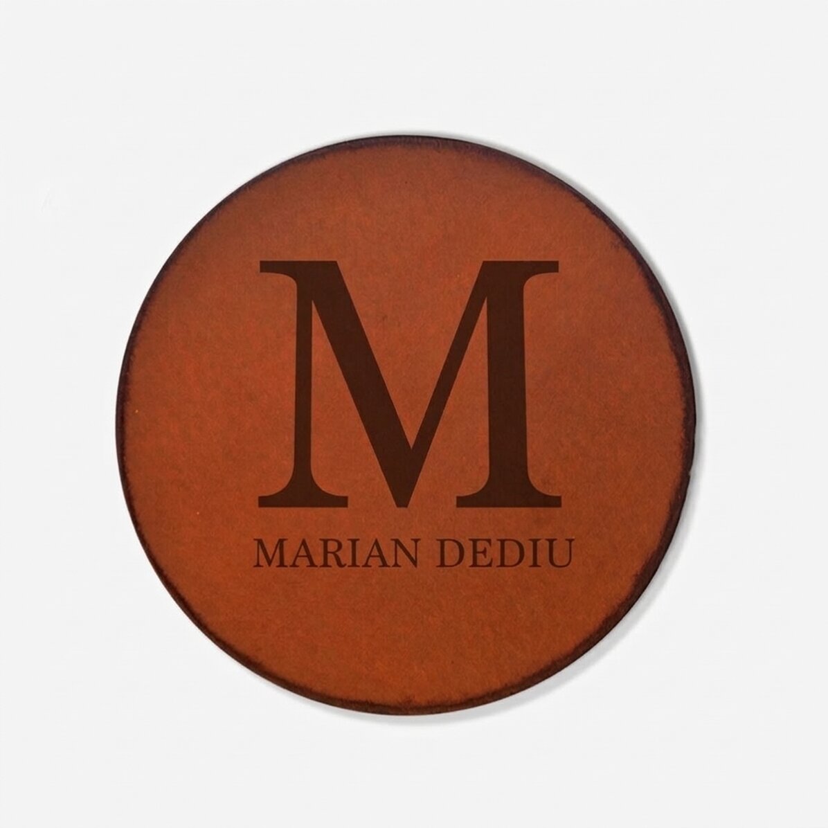 Sottobicchiere in pelle personalizzato con un