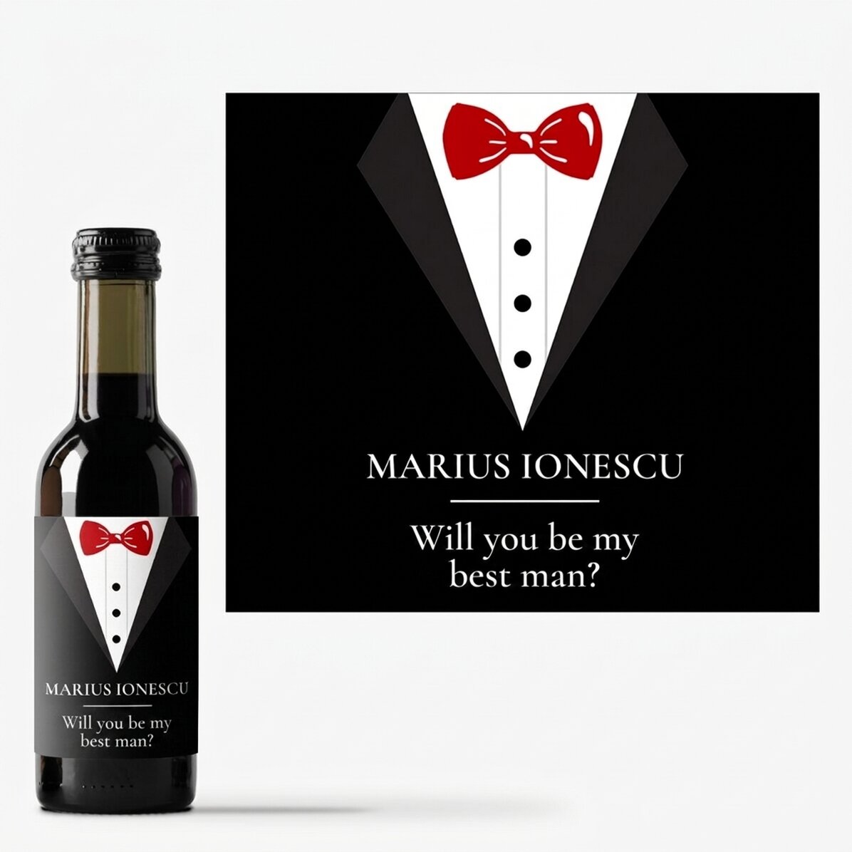 Mini bottiglia di vino personalizzata con dedica - Testimone di nozze