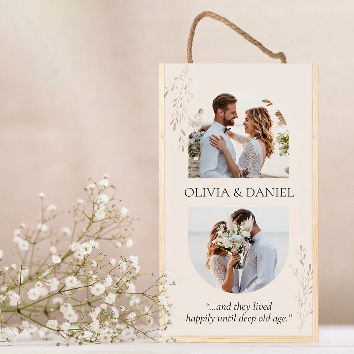 Scatola per 2 bottiglie di vino personalizzata con 2 foto e un messaggio - Momenti