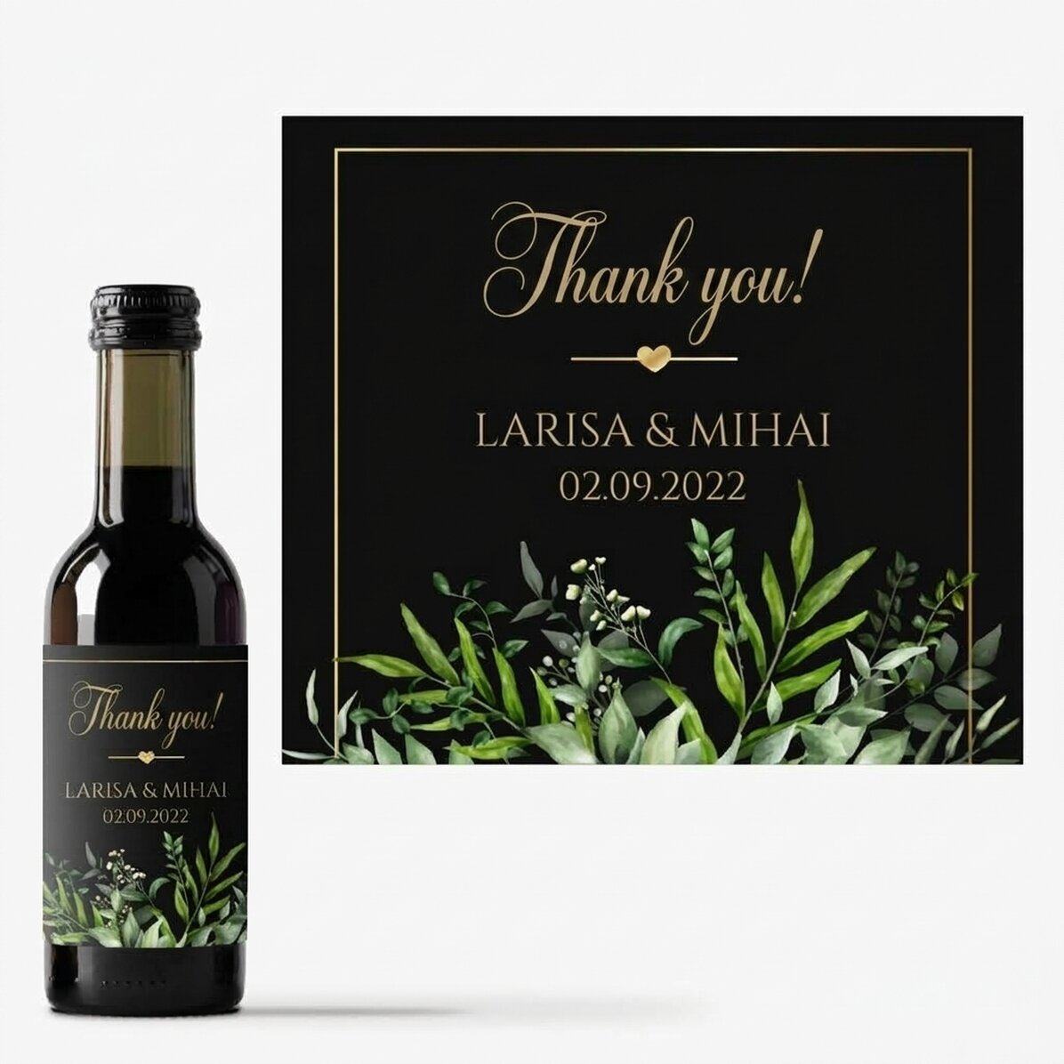Mini bottiglietta di vino personalizzata con dedica - Ringraziamento