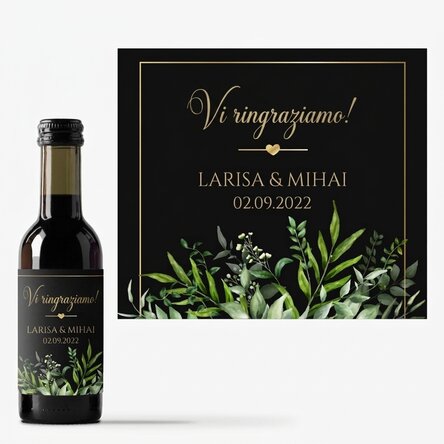 Mini bottiglietta di vino personalizzata con dedica - Ringraziamento