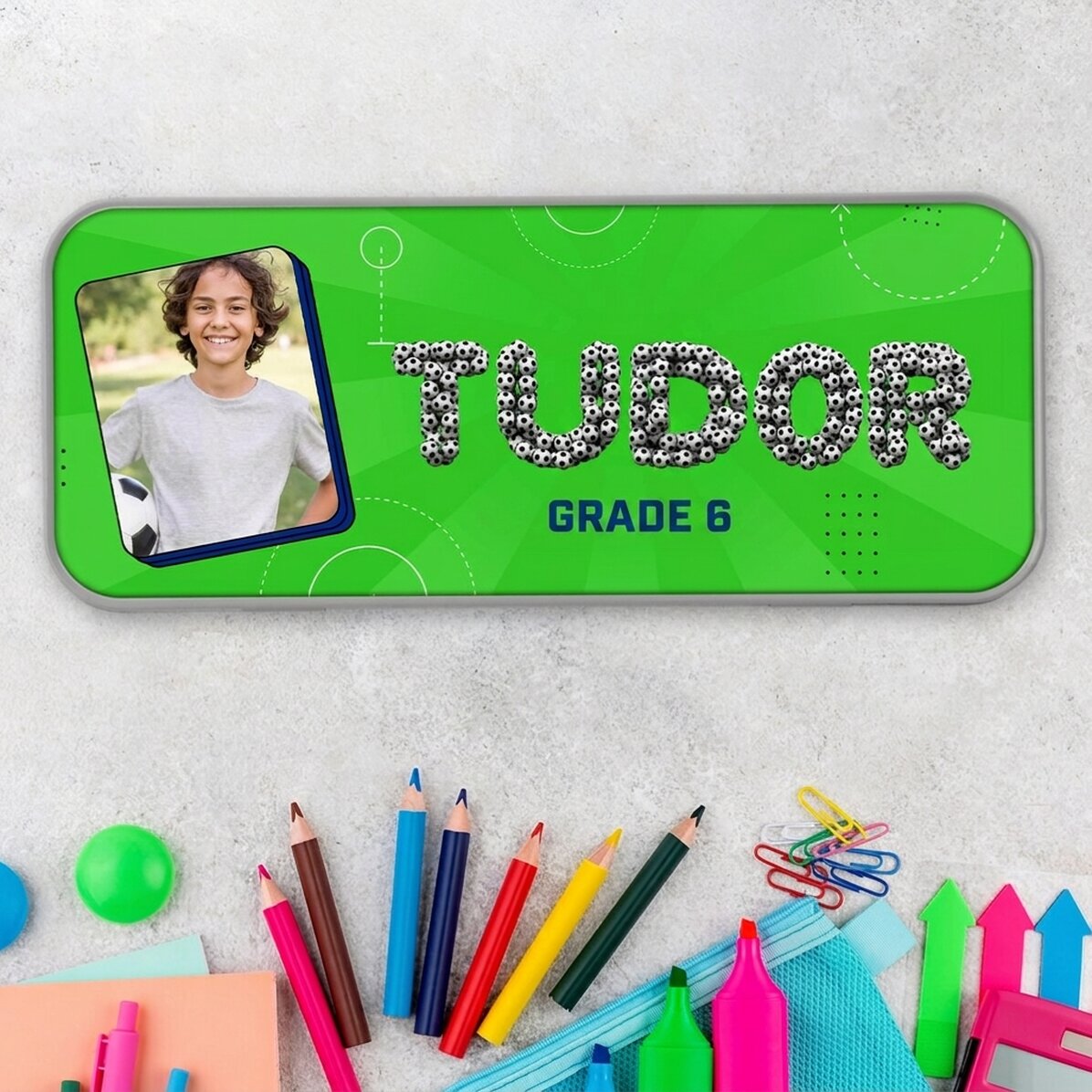 Astuccio personalizzato con foto e testo - Calcio