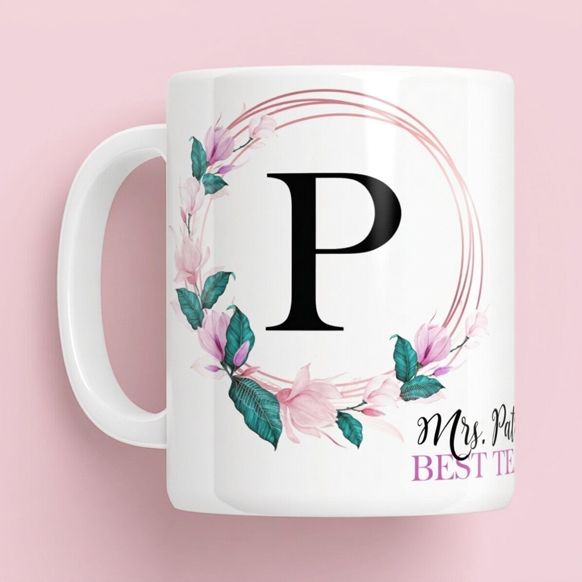 Tazza personalizzata con iniziale e nome per gli insegnanti