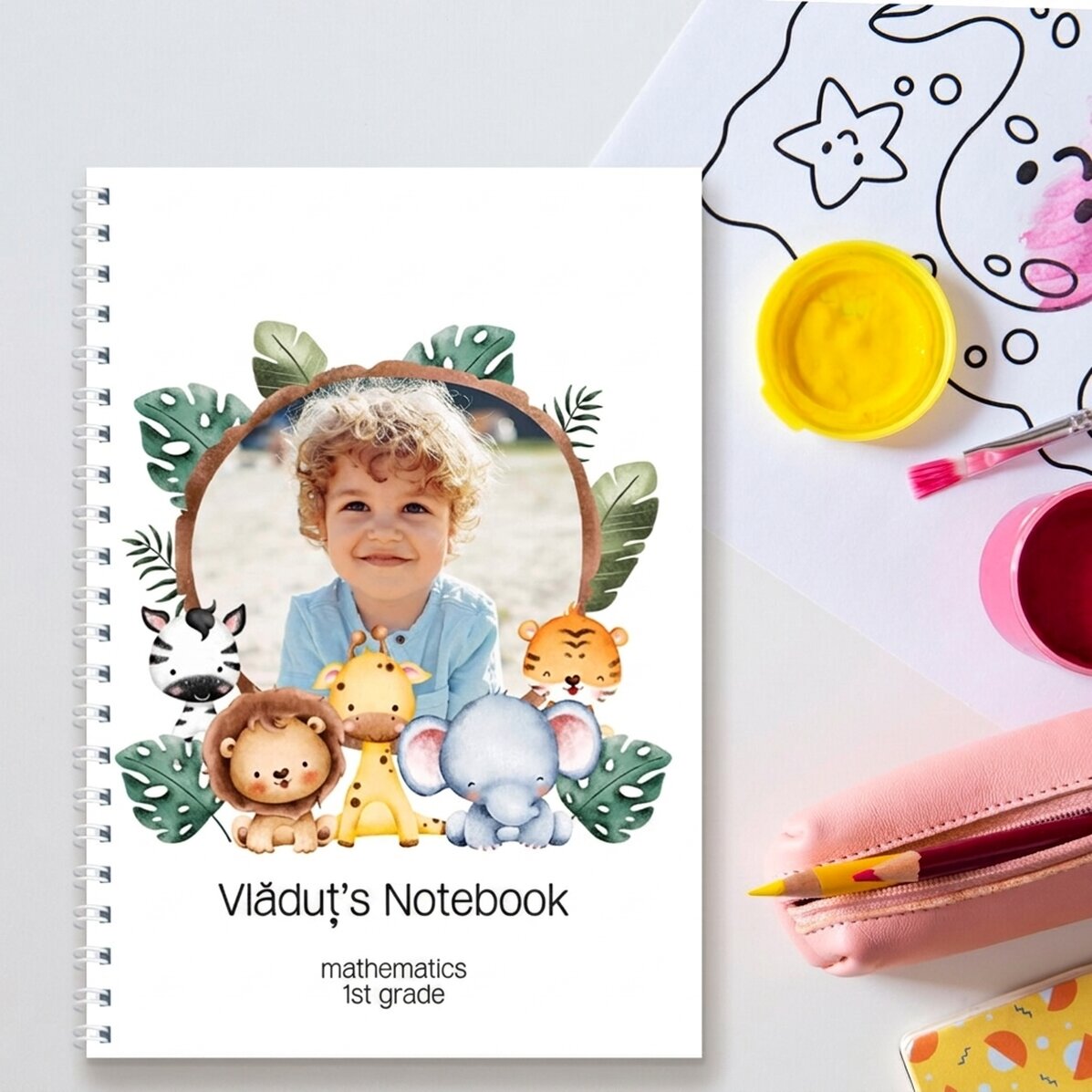 Notebook personalizzato con una foto e un testo - Animalute