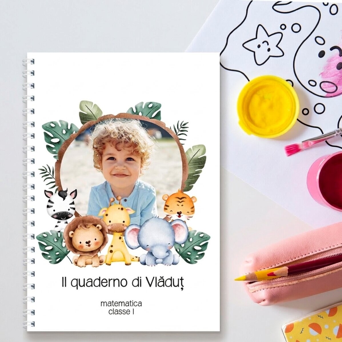 Quaderno personalizzato con una foto e un testo - Animalute