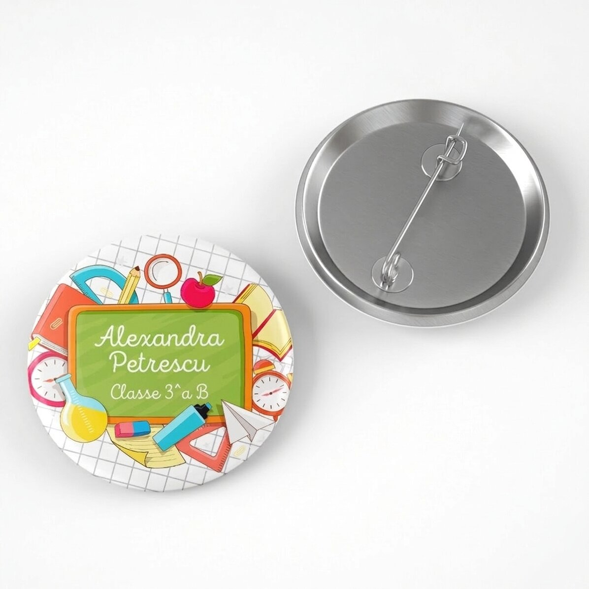 Spilla personalizzata con scritta - Scuola