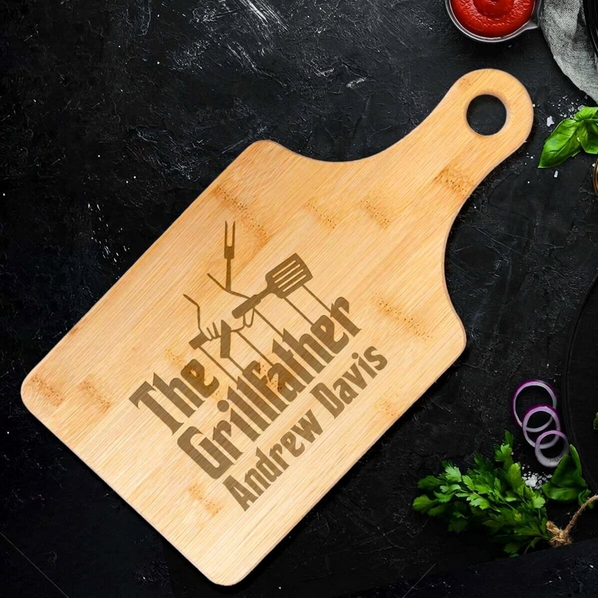 Tagliere personalizzato con scritta - The Grillfather