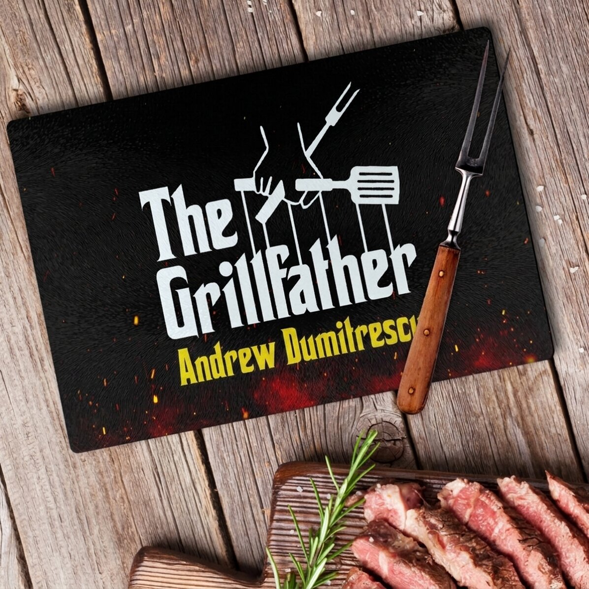 Tritavetro personalizzato con scritta - The Grillfather