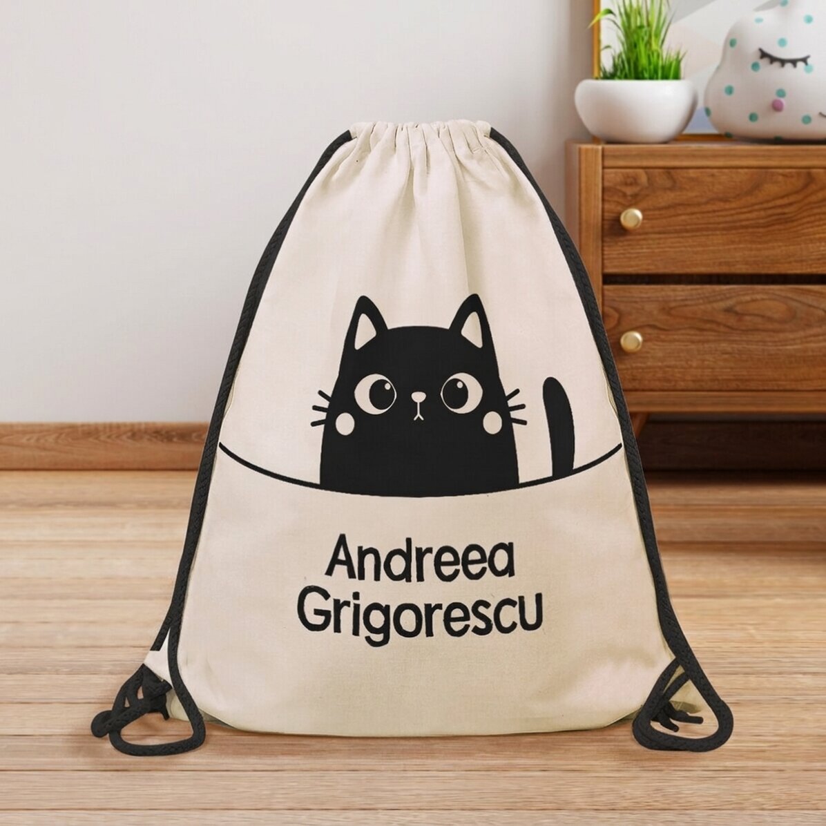 Zaino personalizzato con nome - Gatto
