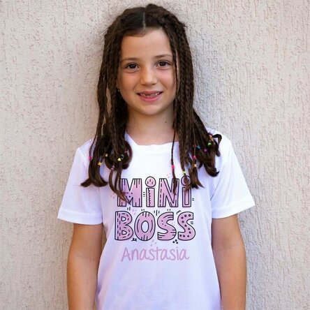 Personalised children's sports T-shirt with name - Mini Boss