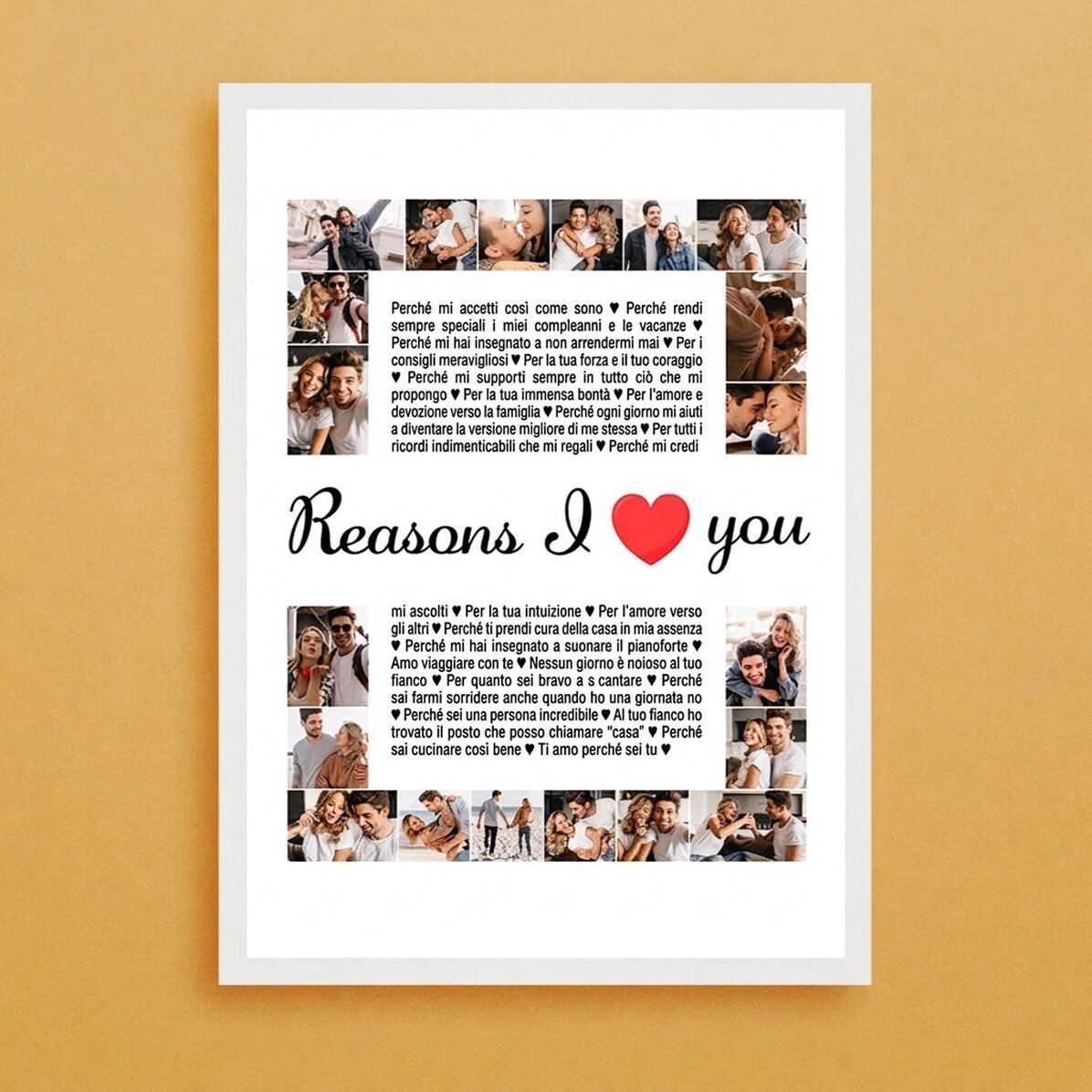 Quadro personalizzato con 20 foto e testo - Reasons I love you