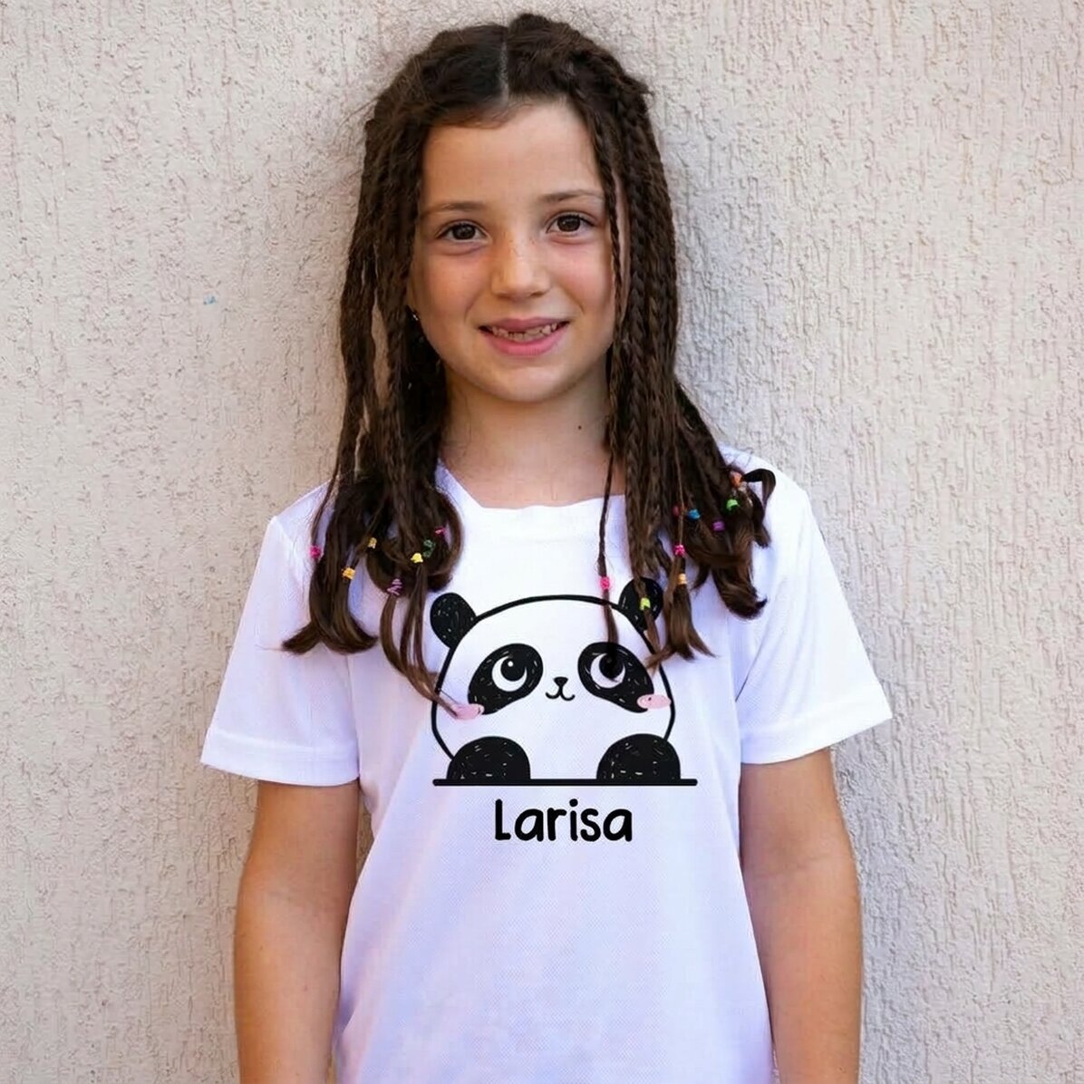 Maglietta sportiva per bambini personalizzata con nome - Orsetto panda