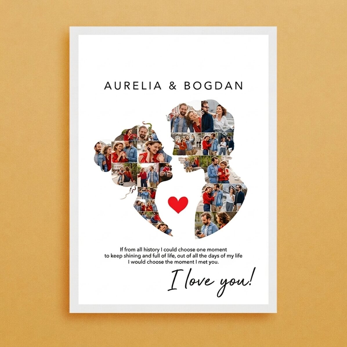 Quadro personalizzato con 26 foto e testo per una coppia - Il nostro amore