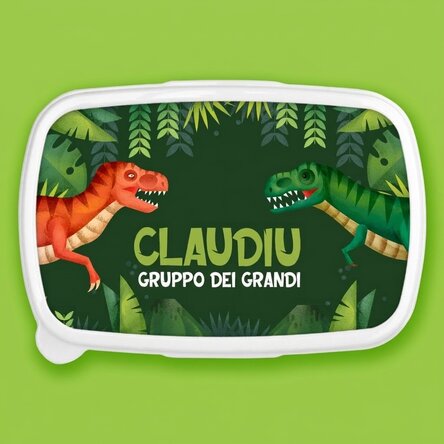 Contenitore per il pranzo, contenitore personalizzato con scritta - Dinosaurio T-Rex