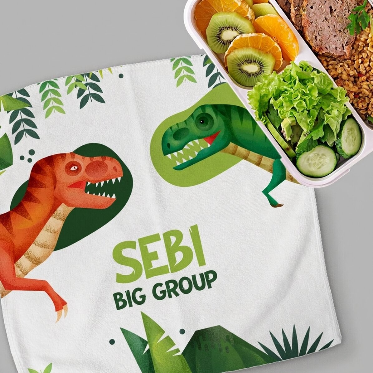 Asciugamano personalizzato con scritta - Dinosaurio T-Rex