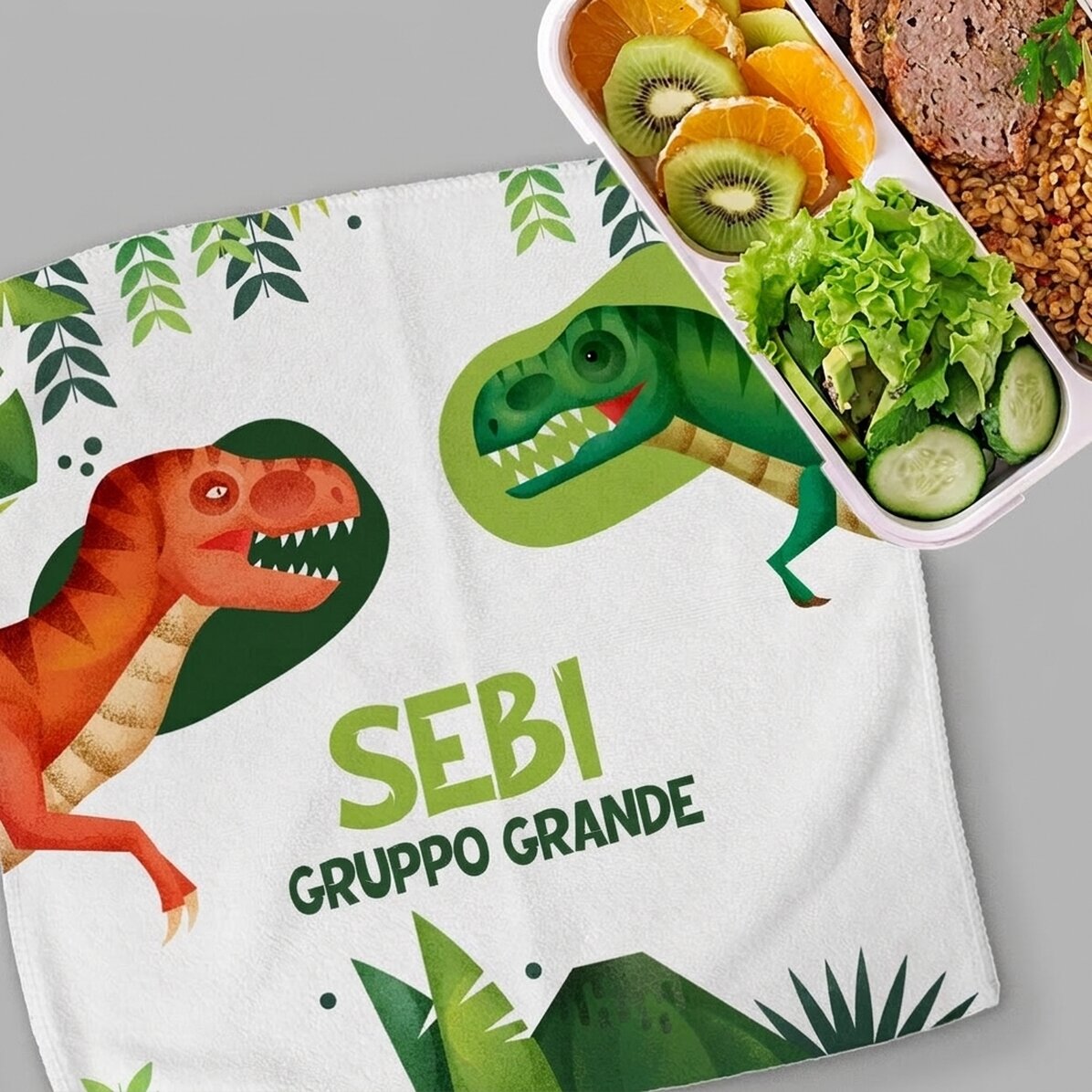 Asciugamano personalizzato con scritta - Dinosaurio T-Rex