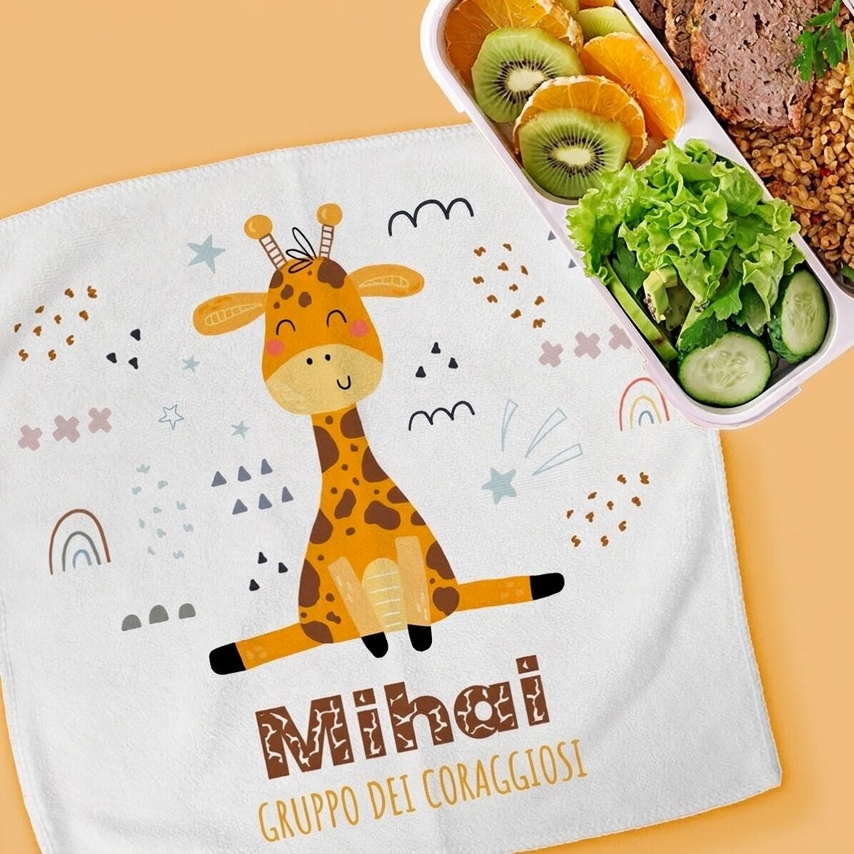Asciugamano personalizzato con scritta - Giraffa
