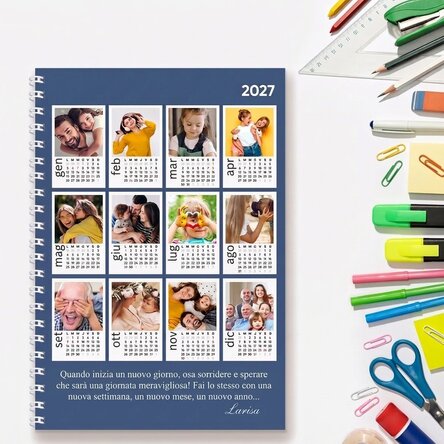Taccuino personalizzato con 12 foto e testo - Calendario