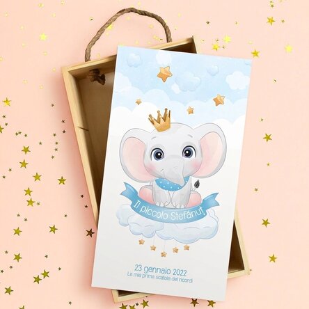 Scatola regalo in legno personalizzata con scritta - I miei primi ricordi
