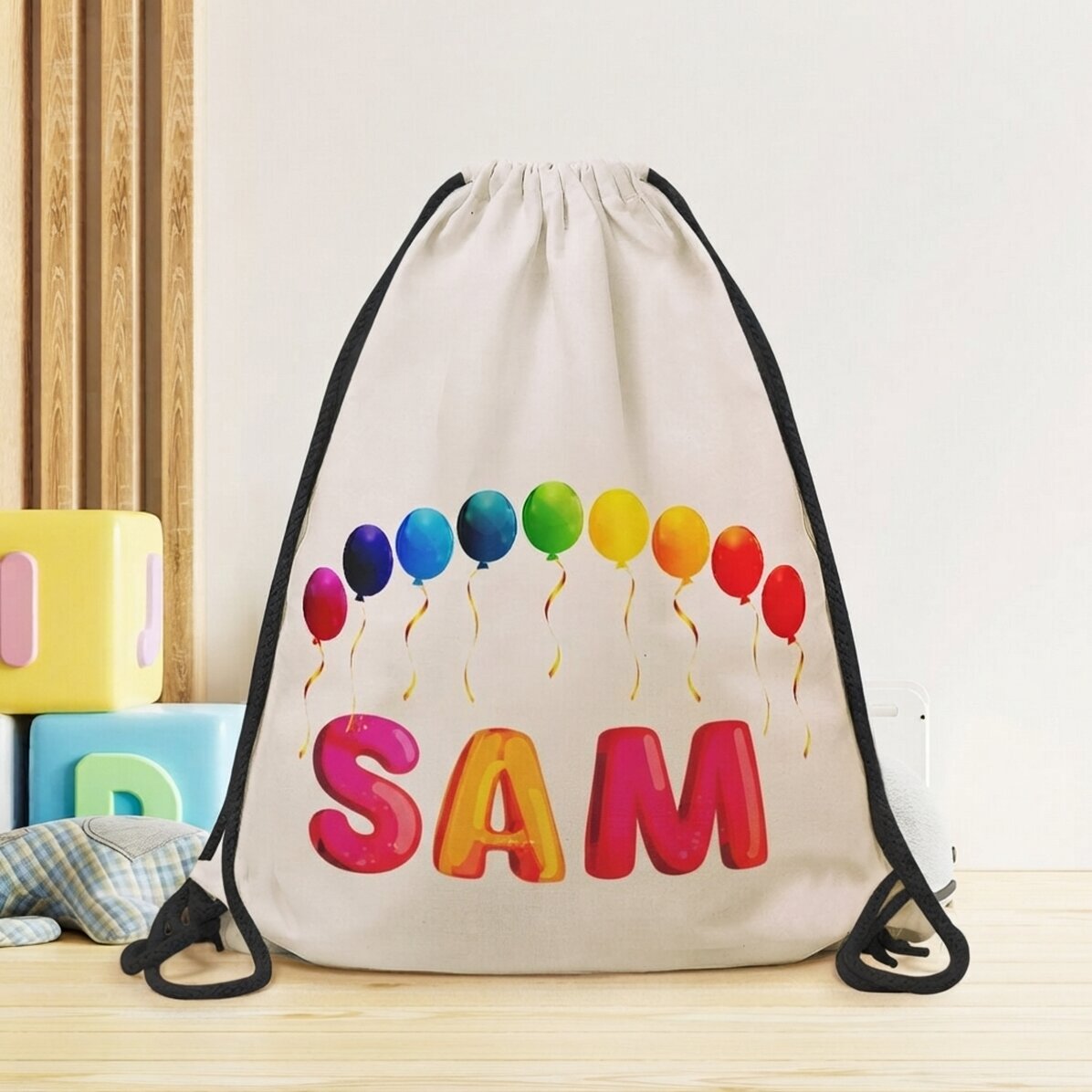 Zaino personalizzato con nome - Palloncini colorati