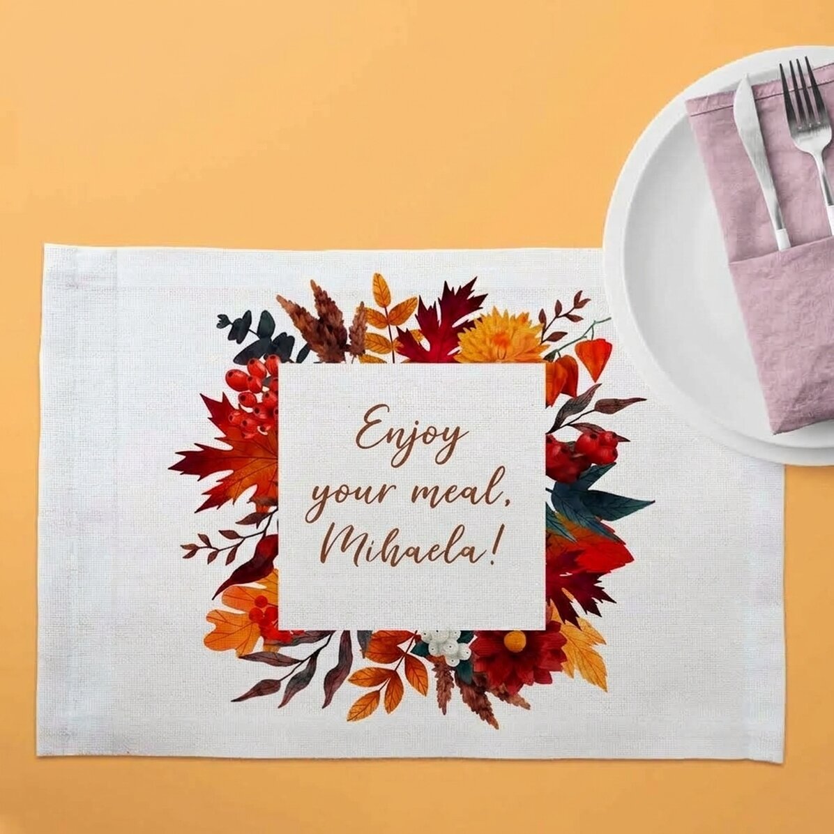 Portapiatto personalizzato con scritta - Autunno