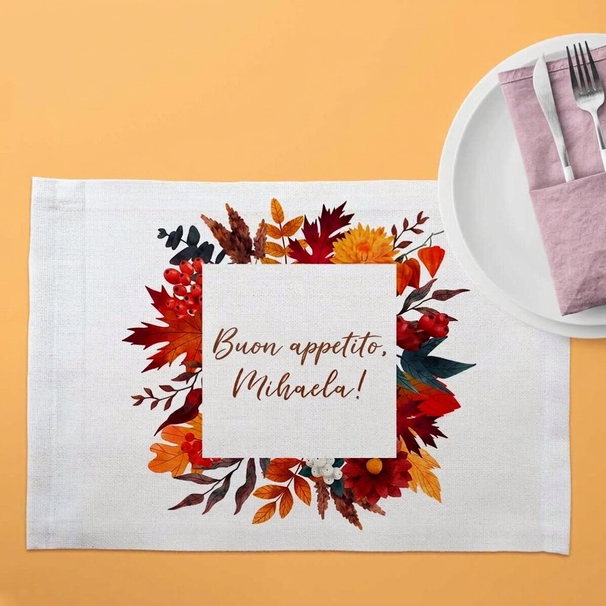 Portapiatto personalizzato con scritta - Autunno