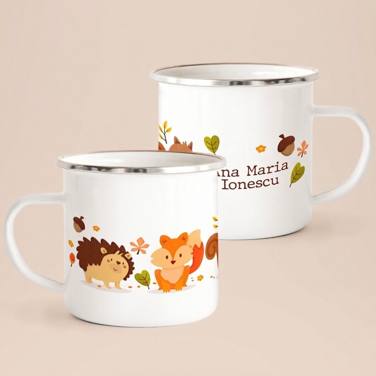 Tazza in metallo smaltato per bambini - Autunno