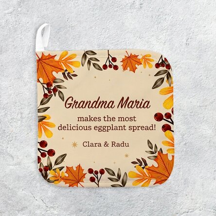 Sottopentola personalizzato con scritta - Foglie d'autunno