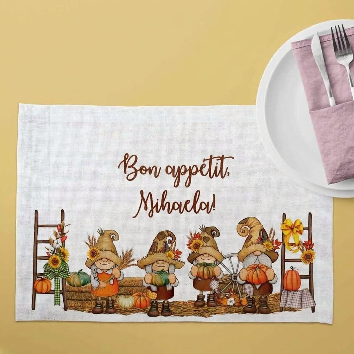 Portapiatto personalizzato con scritta - Gnomi