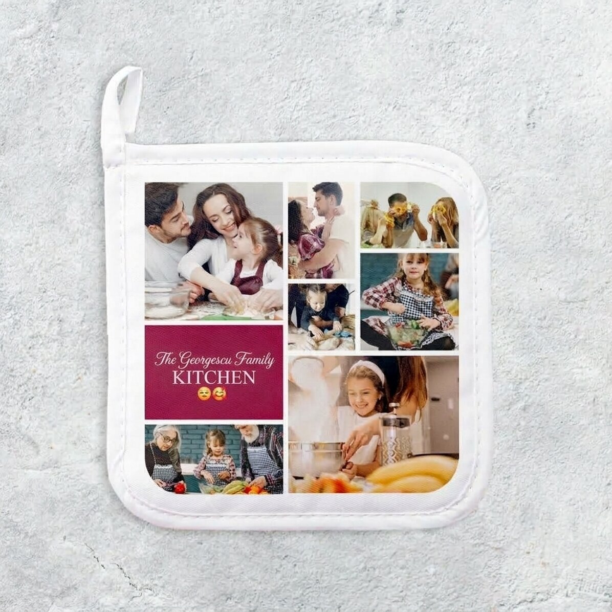 Sottopentola personalizzato con 7 foto e testo - La tua cucina