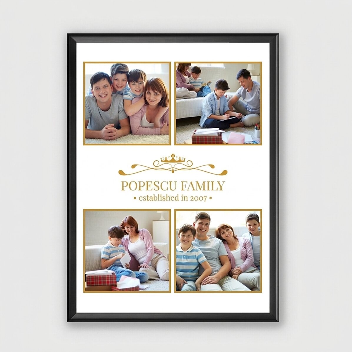 Quadro personalizzato con 4 foto di famiglia